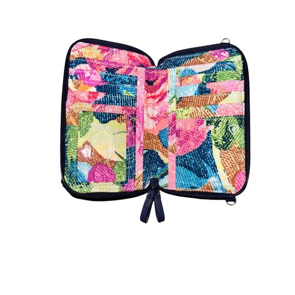 Vera Bradley Floral Embroidered Crossbody Wallet With Adjustable Strap - Picture 14 of 15